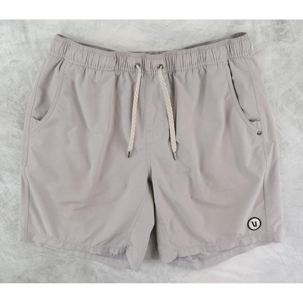 Vuori Kore Shorts Men Large Grey Lined Athletic Performance 7.5" Inseam READ